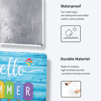 Juego de Letreros Metálicos Vintage de Playa para Verano, Decoración Retro para Pared de Casa, Cocina, Patio, Casa de Playa