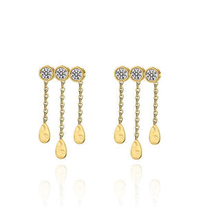 G2321 Collier en gros Acier inoxydable Goutte d'eau <span class=keywords><strong>Diamant</strong></span> Zircon Charm Long Tassel Earring Women Fashion Jewelry Earrings - Product Image 5