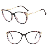 DL Lunettes Oeil de Chat Lumière Plate Anti Lumière Bleue TR90 Monture de Lunettes