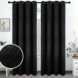 All'ingrosso 140x228cm nero poliestere tende & mantovane con 8 occhielli 30 set Per scatola - Product Image 1