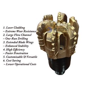 Punta da trapano <span class=keywords><strong>PDC</strong></span> a 5 lame ad alta velocità per pozzi d'acqua, per fori di grandi dimensioni, utensili da perforazione. - Product Image 4