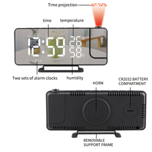 Giá tốt nhất nhà bàn Bảng trang trí Analog/kỹ thuật số chiếu Đồng hồ báo thức đài phát thanh LED hiển thị có tính năng điện tử loại phong trào - Product Image 3