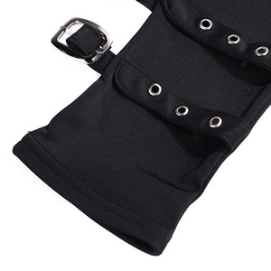 Q30771 Black Buckled <strong>Arm</strong> <strong>Warmers</strong> Sexy Punk Rock Gothic Women's Black Devil <strong>Long</strong> <strong>Arm</strong> Elbow Fingerless Cosplay Gloves