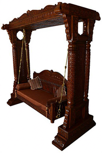 Indian Traditional Swing Jhula Manufacturer Buy Indian Carved Swing in Designer Jali Style Teak Wood Hand Carved Jali Swing USA - Product Image 4