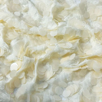 Tissu en maille fluorescent tricoté en polyester 75D blanc avec broderie de dentelle et grandes paillettes, certifié OEKO-TEX, pour robe de mariée pour filles