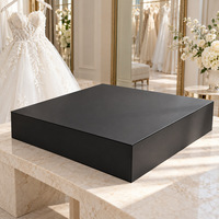 Boîte pliante magnétique en carton rigide noir mat sur mesure pour robe de mariée