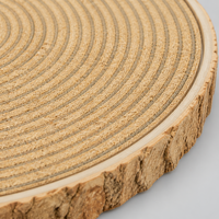 Tapis rond pour chat en écorce naturelle de chêne, avec anneau de bois, en écorce intérieure