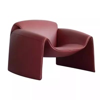 Fauteuil lounge individuel moderne de luxe en cuir véritable, style nordique italien, design tête de crabe décontracté, mousse à mémoire de forme, pieds en bois massif, pour la maison