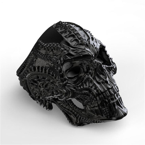 男士新款朋克316L不锈钢外星骷髅戒指 - Product Image 1
