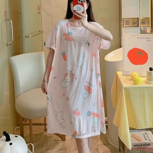 Camicia da Notte Morbida da Donna, Estiva con Stampa Floreale, Abbigliamento da Notte Ampio, <span class=keywords><strong>Pigiama</strong></span> Casual da Donna, Vestito da Notte Leggero a Maniche Corte - Product Image 3