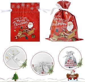 Grand ensemble de sacs cadeaux de Noël avec cordon de serrage pour bonbons et biscuits, décoration de Noël pour la maison, Nouvel An - Product Image 5