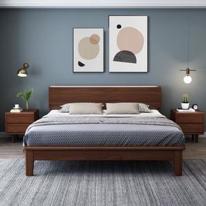 Cama de Alta Calidad con Estructura de Madera, Tamaño King Size, Muebles de Cama Doble, Estilo Nórdico Europeo, Cama de Madera Maciza Moderna y Sencilla - Product Image 4