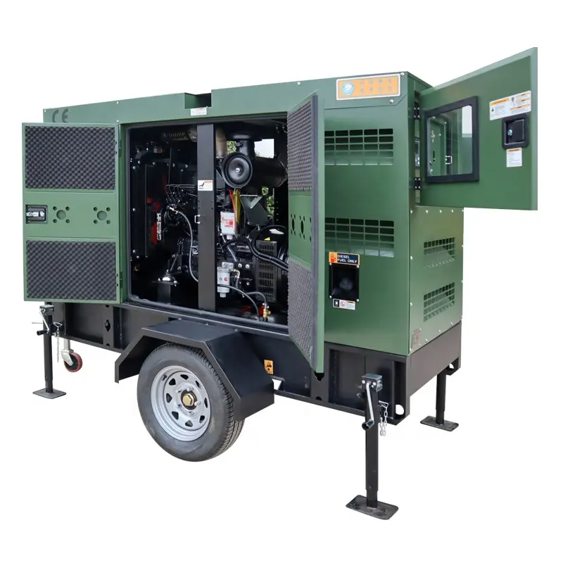 Generatori diesel 50hz 50kw/60kw rimorchio silenzioso trifase/commercio mobile del generatore del rimorchio cummins
