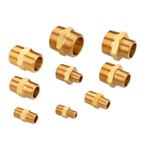Fitting Nipple Kuningan Berkualitas Tinggi Multi Spesifikasi dengan Ulir Jantan untuk Plumbing