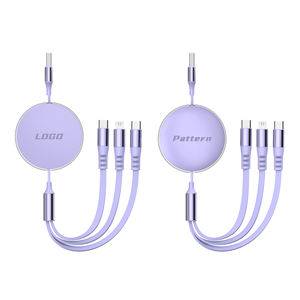 Câble <span class=keywords><strong>de</strong></span> <span class=keywords><strong>données</strong></span> HYTO rétractable 3-en-<span class=keywords><strong>1</strong></span> 120W à charge rapide 5A, câble <span class=keywords><strong>de</strong></span> <span class=keywords><strong>données</strong></span> trois-en-un, cadeau avec logo d'entreprise - Product Image 1