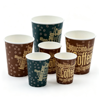 Gobelets en papier à paroi simple pour usage familial, avec logo personnalisé, jetables, multi-paquet pour la maison et la cuisine au quotidien