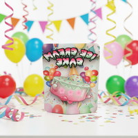 Forme spéciale holographique arc-en-ciel personnalisée 3.5g sac en mylar sac à fermeture éclair au laser emballage en plastique de bonbons sac à fermeture éclair