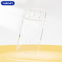 Étui de téléphone fin transparent anti-jaunissement VAWI C029 pour iPhone 15 16 17 Series Pro Pro Max No Plus, coque de téléphone en PC antichoc