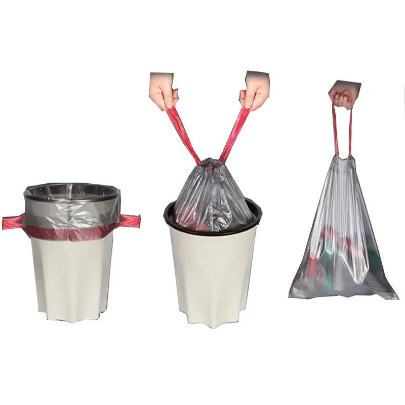 पर्यावरण के अनुकूल Biodegradable खाद टिकाऊ कचरा बैग Drawstrings के साथ लंबा रसोई कचरा बैग