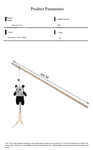Baguette <span class=keywords><strong>de</strong></span> chat avec manche en bois massif, clochette, résistante aux morsures, jouet interactif pour le nettoyage des dents, plumes pour l'auto-entretenissement - Product Image 6