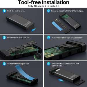 Aluminio M.2 NVME NGFF SSD <span class=keywords><strong>a</strong></span> <span class=keywords><strong>USB</strong></span> 3,1 <span class=keywords><strong>Adaptador</strong></span> convertidor tipo C Caja SSD Caja de <span class=keywords><strong>disco</strong></span> de estado sólido con ventilador - Product Image 5