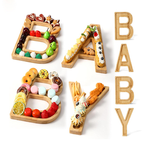 Best-seller Plateaux créatifs en bambou lettres anglaises Planches de <span class=keywords><strong>charcuterie</strong></span> Fruits secs Snack Dim Sum Assiette d'affichage Assiette à bonbons Biscuit - Product Image 2