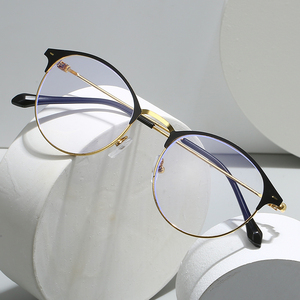 2025 nóng bán unisex đồng chống màu xanh khung kính phổ mặt hình dạng cổ điển phong cách kim loại kính mắt dành cho người lớn opticals - Product Image 2