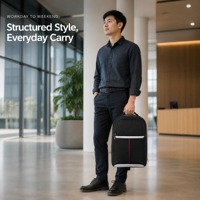 Sac à dos d'ordinateur portable unisexe Oxford pour affaires avec poignée en aluminium, fermeture éclair, multi-compartiments, pour le travail et les voyages, rembourré