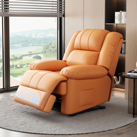 Fauteuil inclinable moderne FlameGlow G03 avec télécommande, repose-pieds extensible, support lombaire gonflable, tissu et métal réglables