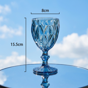 Copa de Vino de Cristal Clásica Vintage con Relieve, Elegante y Duradera, para Uso en Hoteles y Restaurantes, Suministro al por Mayor Directo de Fábrica - Product Image 1