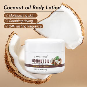 Krim Badan Logo kustom pencerah, Losion Tubuh minyak kelapa pemutih nutrisi pelembab krim tubuh menenangkan - Product Image 4
