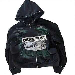 Sudadera con Capucha de Cuello Redondo Estilo Vintage Urbano con Diseño de Sublimación Personalizado, Patrón Personalizado, Impresión DTG, Tejido French Terry Grueso, Corte Regular, Unisex - Product Image 1