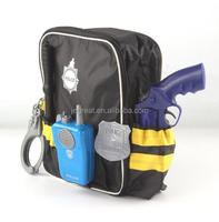 Kit de disfraz de policía para niños, juego de rol con bolsa, walkie-talkie, puños de mano, insignia, Arma de juguete, silbato
