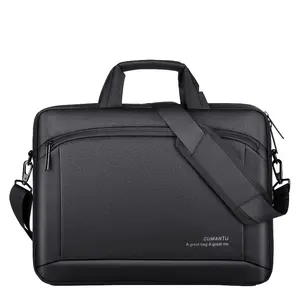 Colorful Design Computer Handbag Black White Men Bag Business Waterproof Soft Sided Leather Messenger Briefcase Laptop Bag