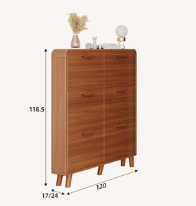 Mobiletto Portascarpe Moderno Ultra-Sottile in Legno con Cassetti e Ante, Organizzatore di Lusso per la Casa - Product Image 4