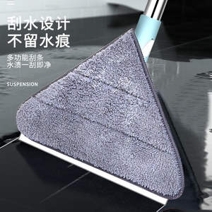 Limpiador de ventanas telescópico triangular Cleanpro, raspador de doble cara de acero inoxidable para herramientas de limpieza de vidrios - Product Image 2