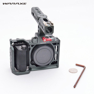 Cage pour caméra WARAXE A6 pour rail NATO, poignée pour <span class=keywords><strong>Sony</strong></span> ILCE-6000 <span class=keywords><strong>6300</strong></span> A6500, trous filetés 1/4\" et 3/8\", base à griffe froide - Product Image 3