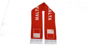 Écharpe drapeau MALTE Vente en gros de produits d'encouragement pour le football personnalisés Écharpe drapeau national pour les fans Écharpes à pompons Châle - Product Image 3