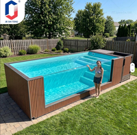 Piscine sur mesure OEM avec revêtement en WPC, coque en fibre de verre acrylique pour villa, hôtel, complexe hôtelier