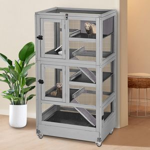 Jaula Moderna de Lujo de 5 Niveles para Hurones, Chinchillas y Hámsters, Resistente a Mordeduras, con Ruedas, para Uso Interior/Exterior, en Caja - Product Image 1