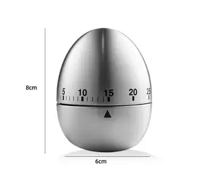 Handmatige 60 Minuten Mechanische Countdown Keuken Timer Luid Alarm Roestvrij Staal Keuken Ei Vorm Kooktimers Gereedschap