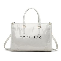 Nouveau Sac Fourre-tout Tendance Imperméable en Papier Kraft Tyvek Dopont Transparent avec Imprimé Lettres pour Femme, Sac de Travail Lavable en PVC avec Poignée Supérieure