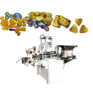 Wholesale cheap modern flow automatic gold coins chocolate waiefer wrapping machine