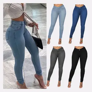 Women's Jeans Highwaist Pencil Pants Stretch Jeans Women Casual Pants Women Skinny Jeans 2023 Plus Size High Waist Pants Knitted