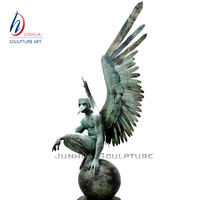 Sculpture de monstre en métal grandeur nature, statues de chimère étrusque en bronze pour l'extérieur, fabrication en usine