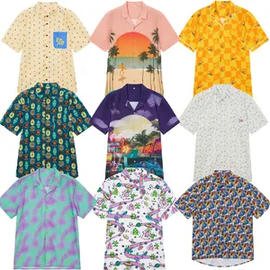 Camisa corta hawaiana personalizada impresa para hombre, camisas con botones, cárdigan de gran tamaño para hombre