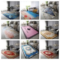 Tapis de sol moderne classique en velours et cristal à impression numérique 3D Tapis de salon en polyester de style chinois pour chambre à coucher en usine