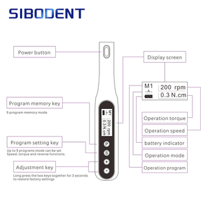 SIBODENT diş kablosuz <span class=keywords><strong>Endo</strong></span> <span class=keywords><strong>Motor</strong></span> akıllı ile 16:1 standart kontra açı endodontik enstrüman - Product Image 3