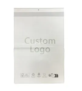 Saco de papel Glassine personalizado sem fundo, saco envelope expresso para embalagem de roupas com impressão espessada