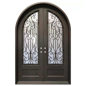 Portail extérieur moderne <span class=keywords><strong>en</strong></span> <span class=keywords><strong>fer</strong></span> <span class=keywords><strong>forgé</strong></span> noir de qualité supérieure avec design <span class=keywords><strong>en</strong></span> arche, aspect luxueux, surface finie <span class=keywords><strong>pour</strong></span> <span class=keywords><strong>entrée</strong></span> de jardin - Product Image 5